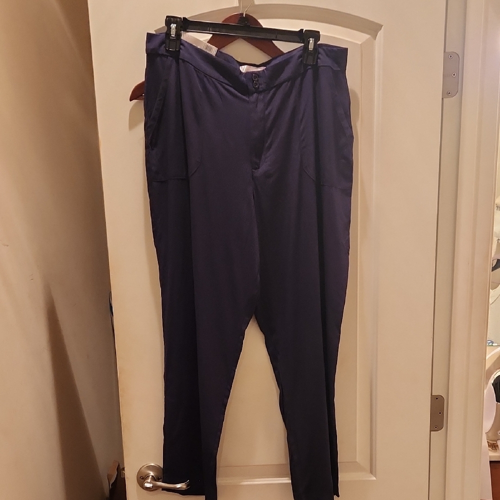 Elegant Large Navy Ankle Pants Nwt